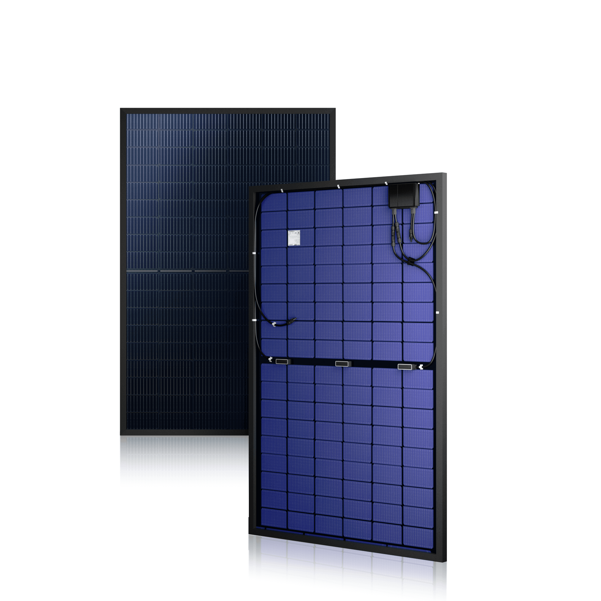 Smart PV Module, Bifacial, Black Back-Sheet 425W, MC4, 54-Cell Half-cut demonstration & Integrated Power Optimizer_both sides_solaredge
